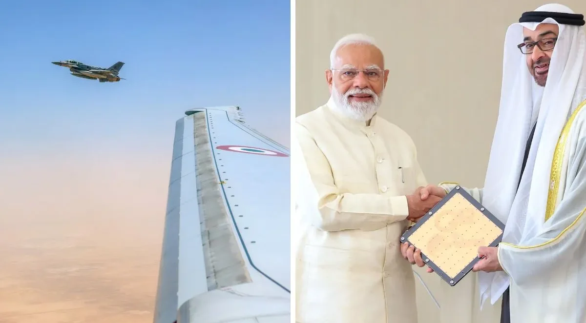 यूएई पहुंचने पर पीएम मोदी के विमान को मिला F-16 एस्कॉर्ट
