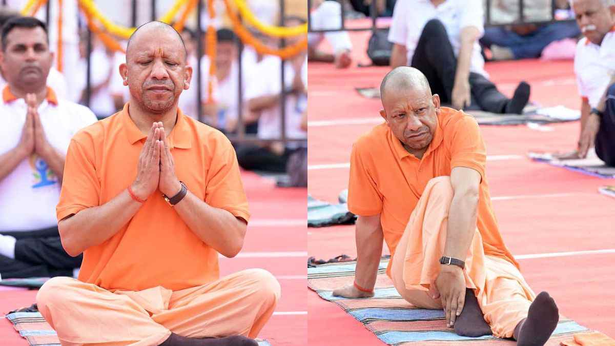 झांसी किले की तलहटी में सीएम योगी ने किया योग
